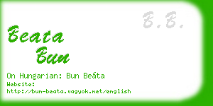 beata bun business card