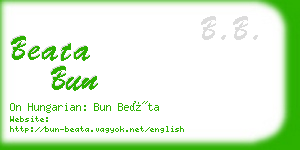 beata bun business card